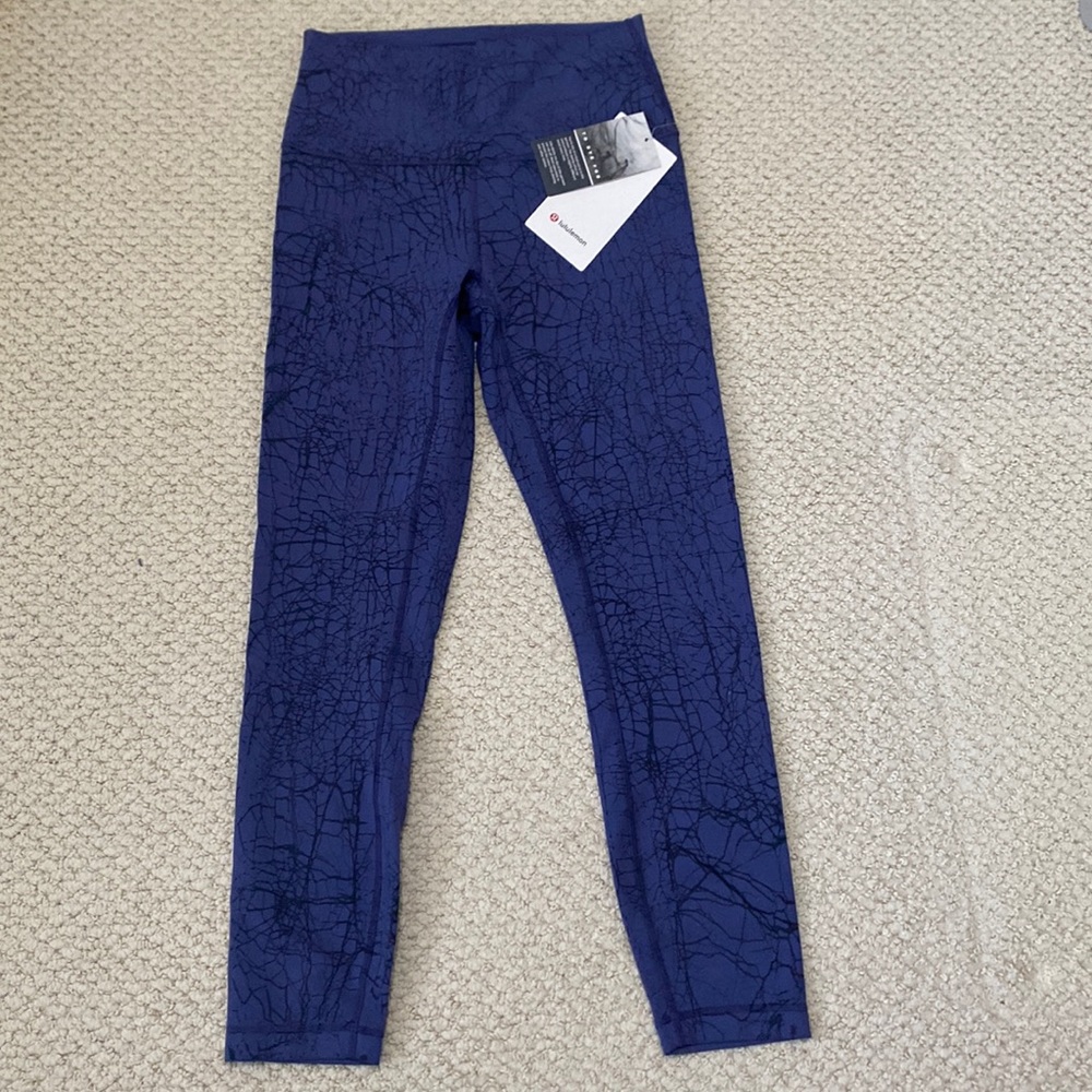 Lululemon Blue/Black Wunder Train Leggings